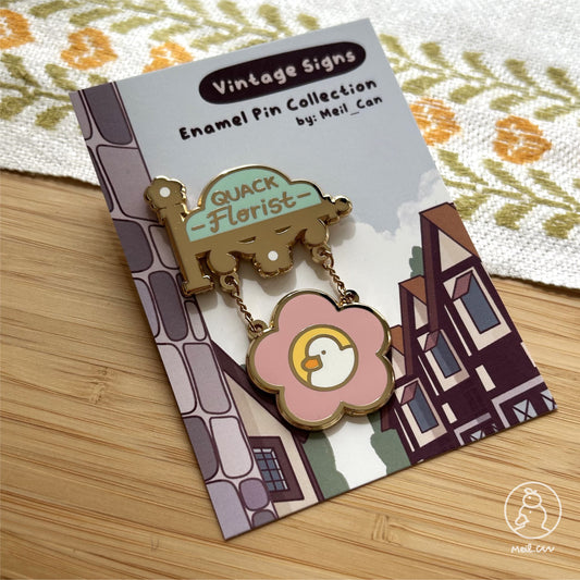 Quack Florist - Vintage Signs Enamel Pin