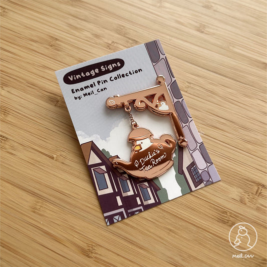 Duckie's Tea Room - Vintage Signs Enamel Pin
