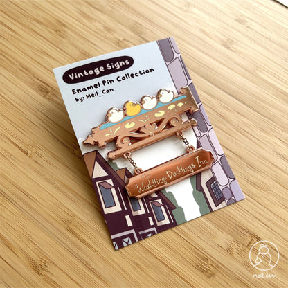The Waddling Duckling Inn - Vintage Signs Enamel Pin