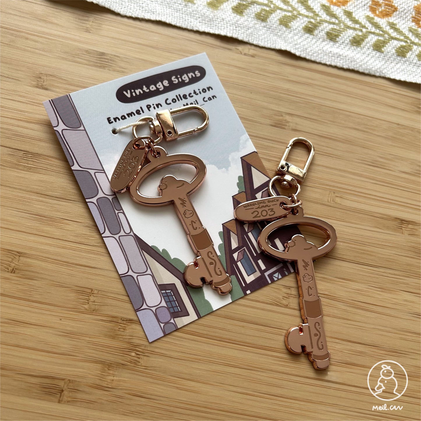 The Inn Room Key at Duckie Town - Enamel Keychain