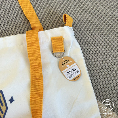 Loot Inside. Must Protect! Duck with Sword & Staff Canvas Tote Bag - Cute RPG Duck Tote Bag