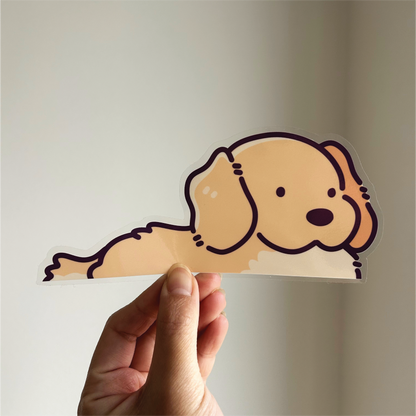 "Golden Retriever" Dog Car Decal Peeker Sticker | Die Cut Clear Stickers