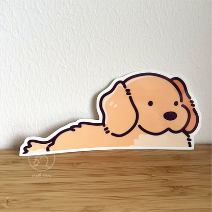 "Golden Retriever" Dog Car Decal Peeker Sticker | Die Cut Clear Stickers