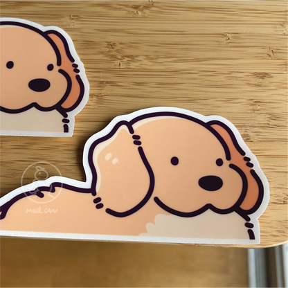 "Golden Retriever" Dog Car Decal Peeker Sticker | Die Cut Clear Stickers