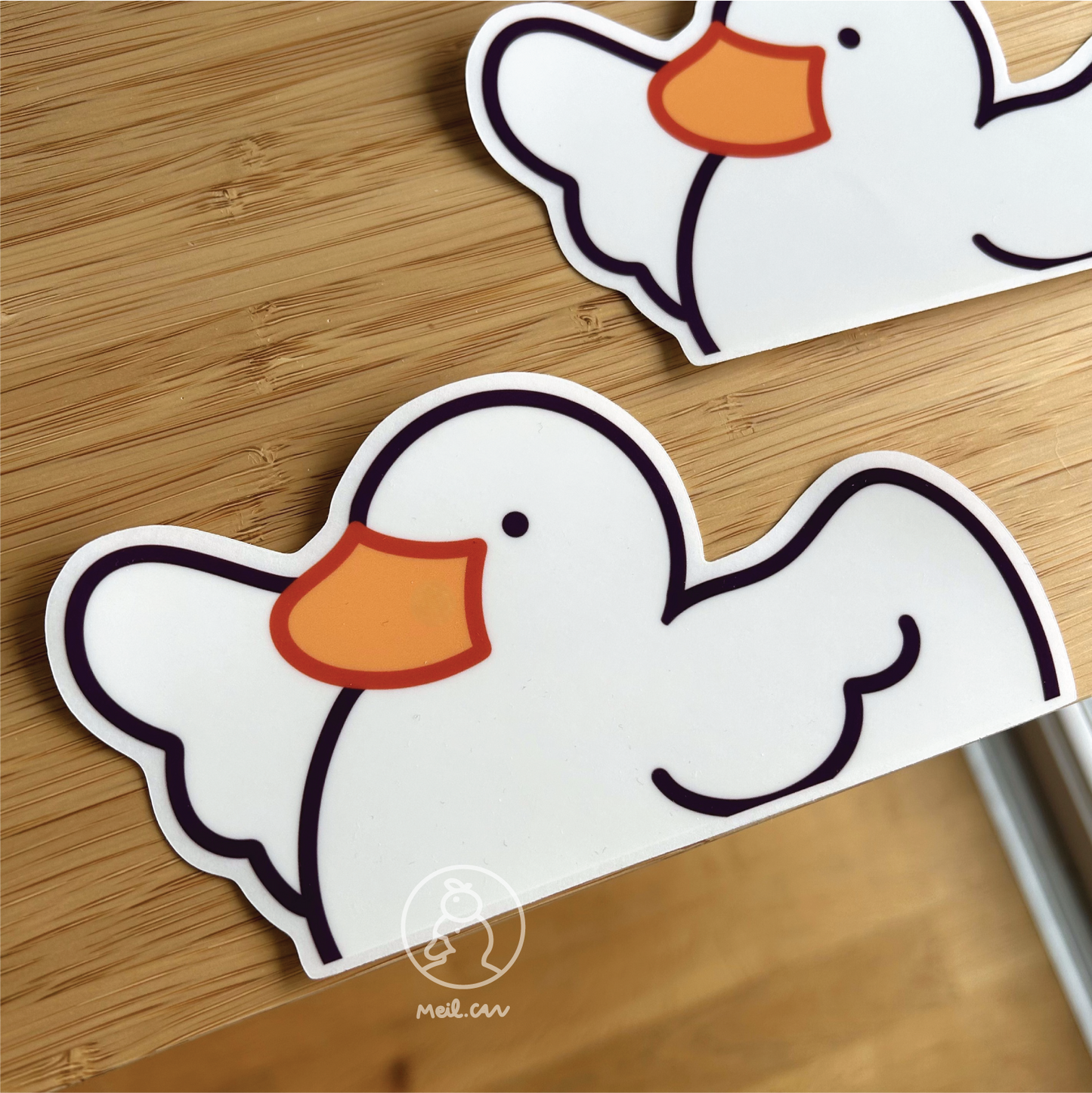 "Duckie Says Hi" Duck Car Decal Peeker Sticker | Die Cut Clear Stickers