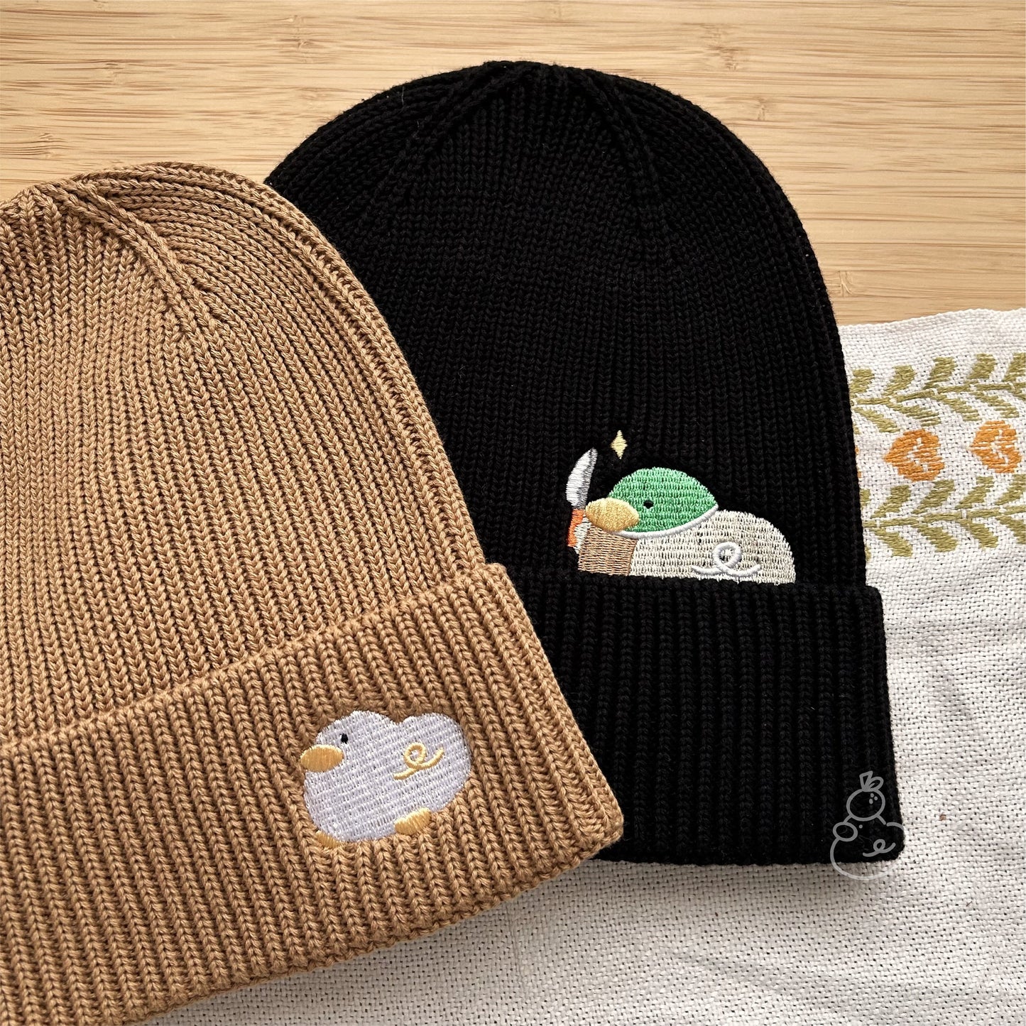 Beanie - Mallard Duck with Knife, Black
