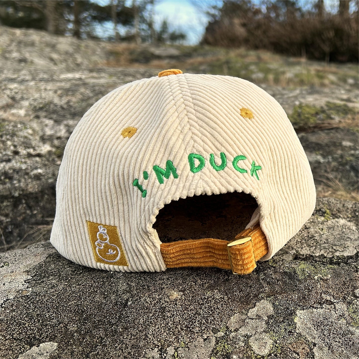Two-Tone Corduroy Embroidered Hat - Chasing My Ducks