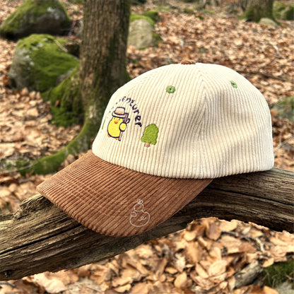 Two-Tone Corduroy Embroidered Hat - DUCKventurer