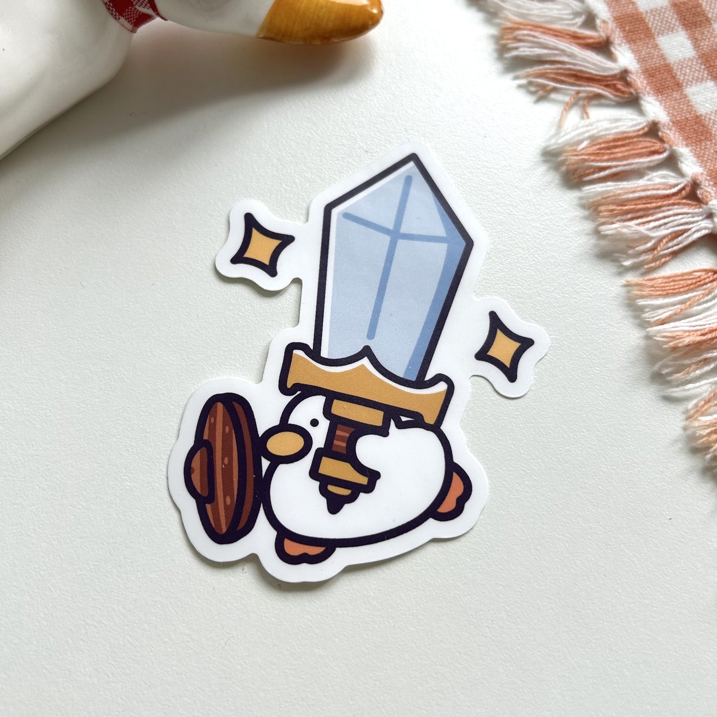 Sword Master Duck- Matte Duck Die Cut Sticker | Cute Sticker