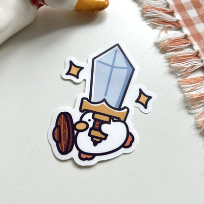 Sword Master Duck- Matte Duck Die Cut Sticker | Cute Sticker