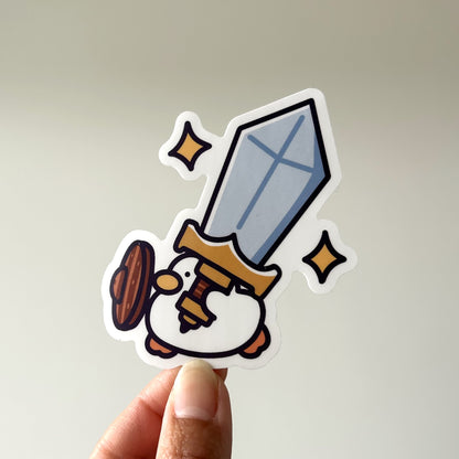 Sword Master Duck- Matte Duck Die Cut Sticker | Cute Sticker