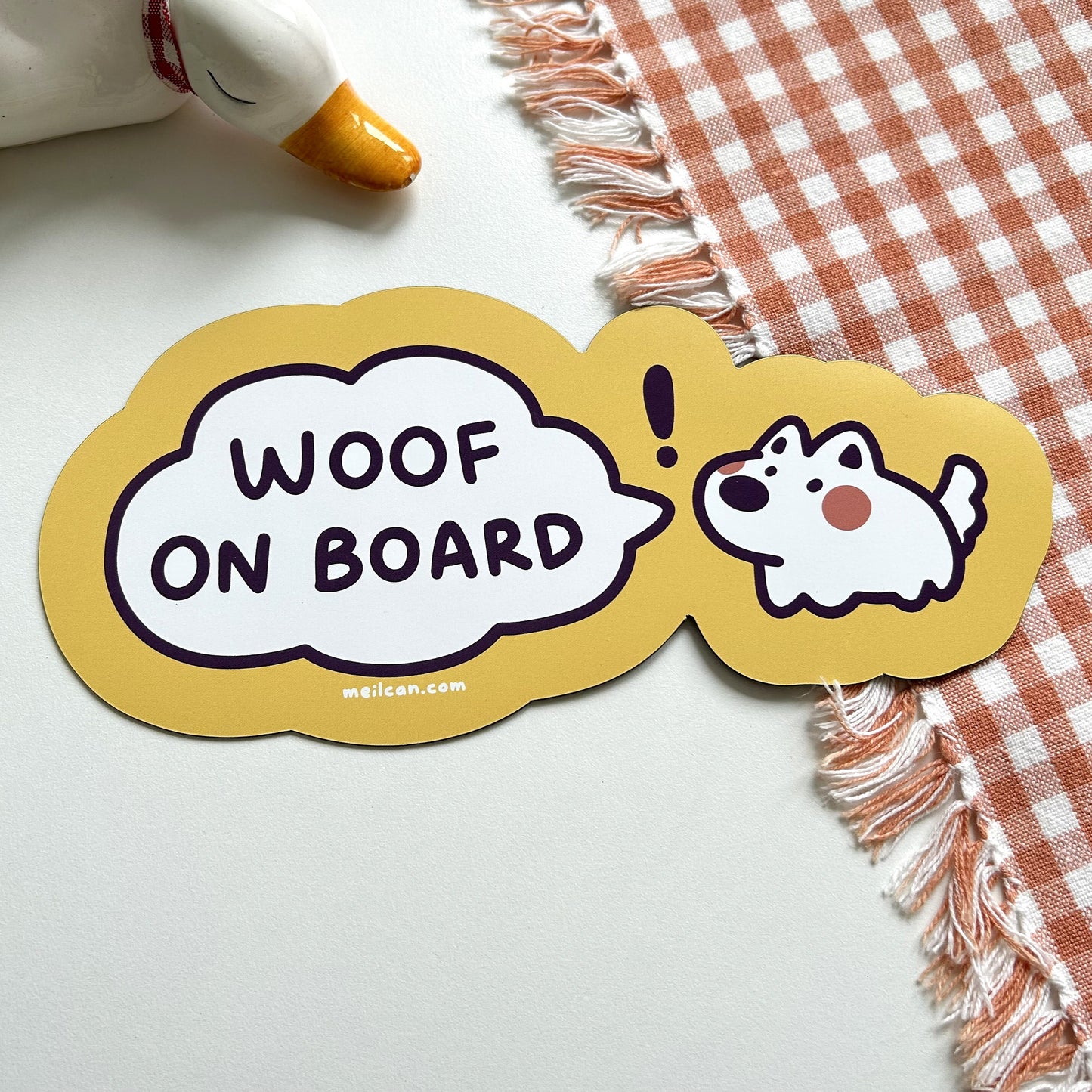 "Dog on Board" Duck Car Decal Bumper Magnet | Magnetic Deco
