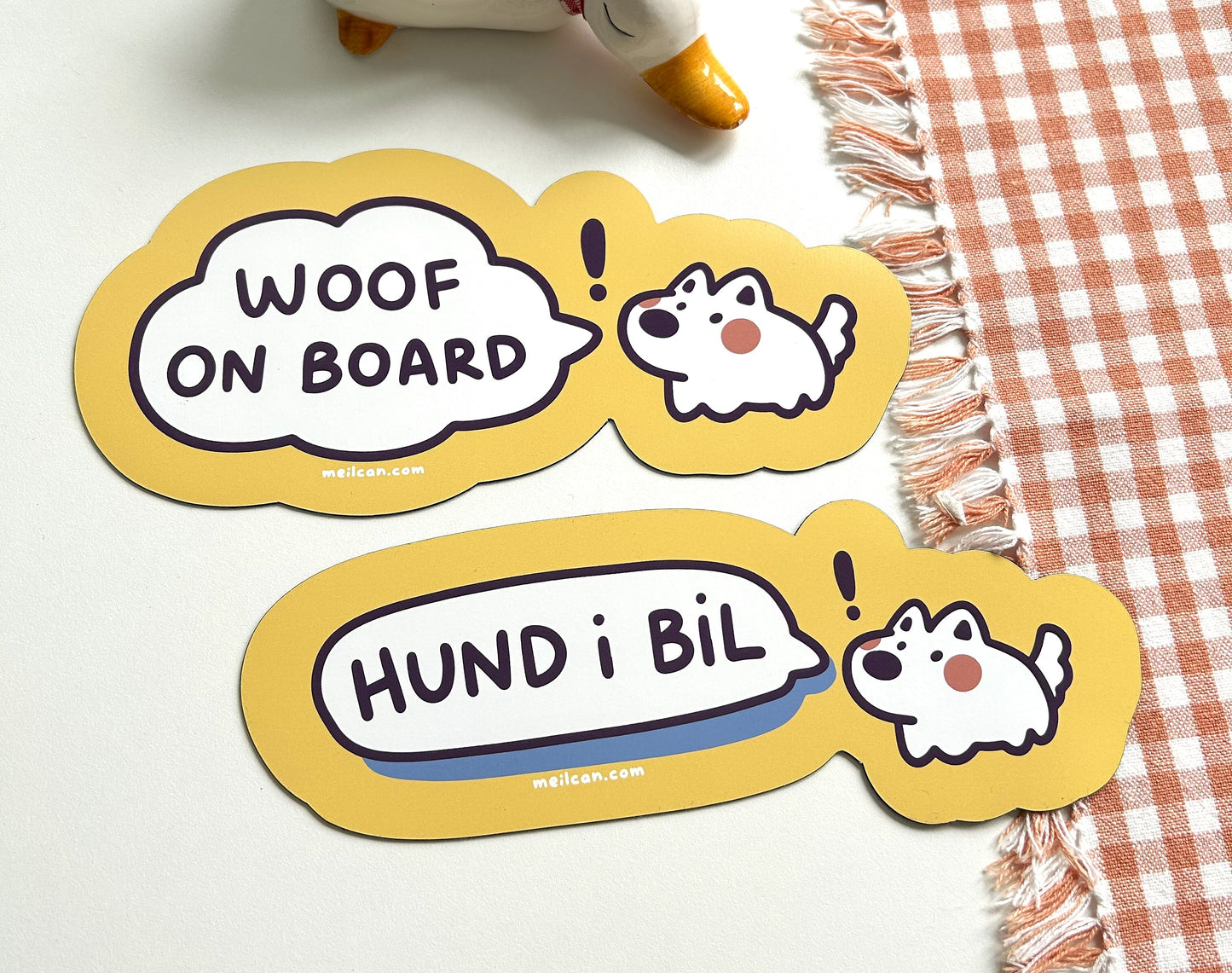 "Dog on Board" Duck Car Decal Bumper Magnet | Magnetic Deco