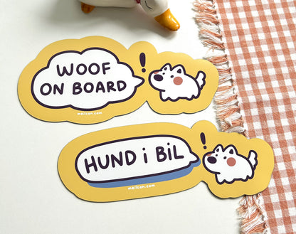 "Dog on Board" Duck Car Decal Bumper Magnet | Magnetic Deco