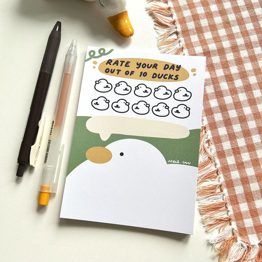 Rate Your Day - Duck A6 Notepad