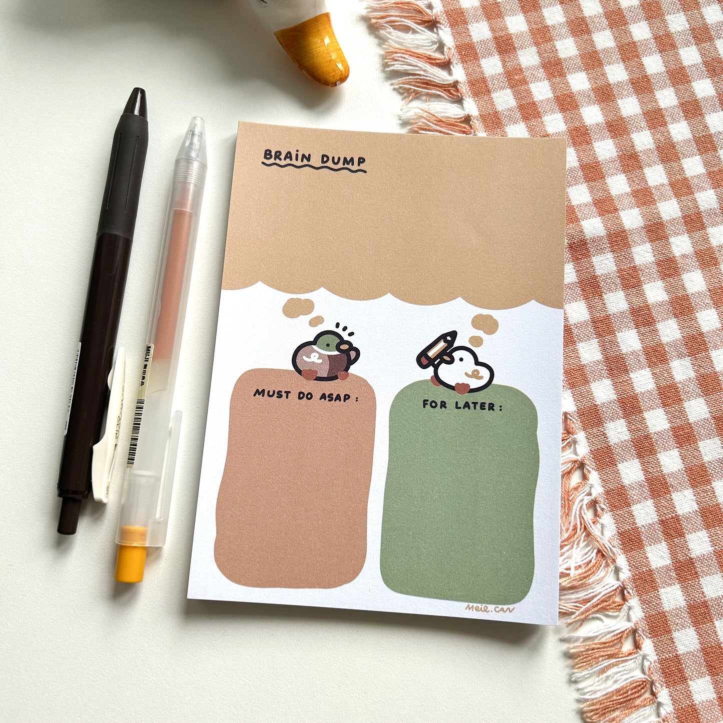 Duckies Brain Dump Notes - Duck A6 Notepad