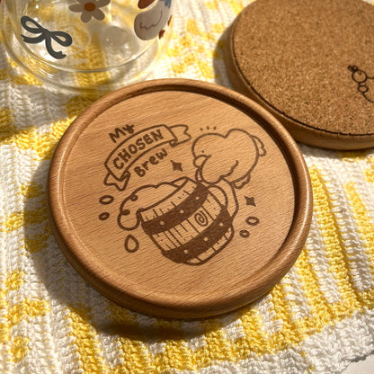 My Chosen Brew | Tavern / Bar Themed Engraved Wooden Coaster *UPDATED