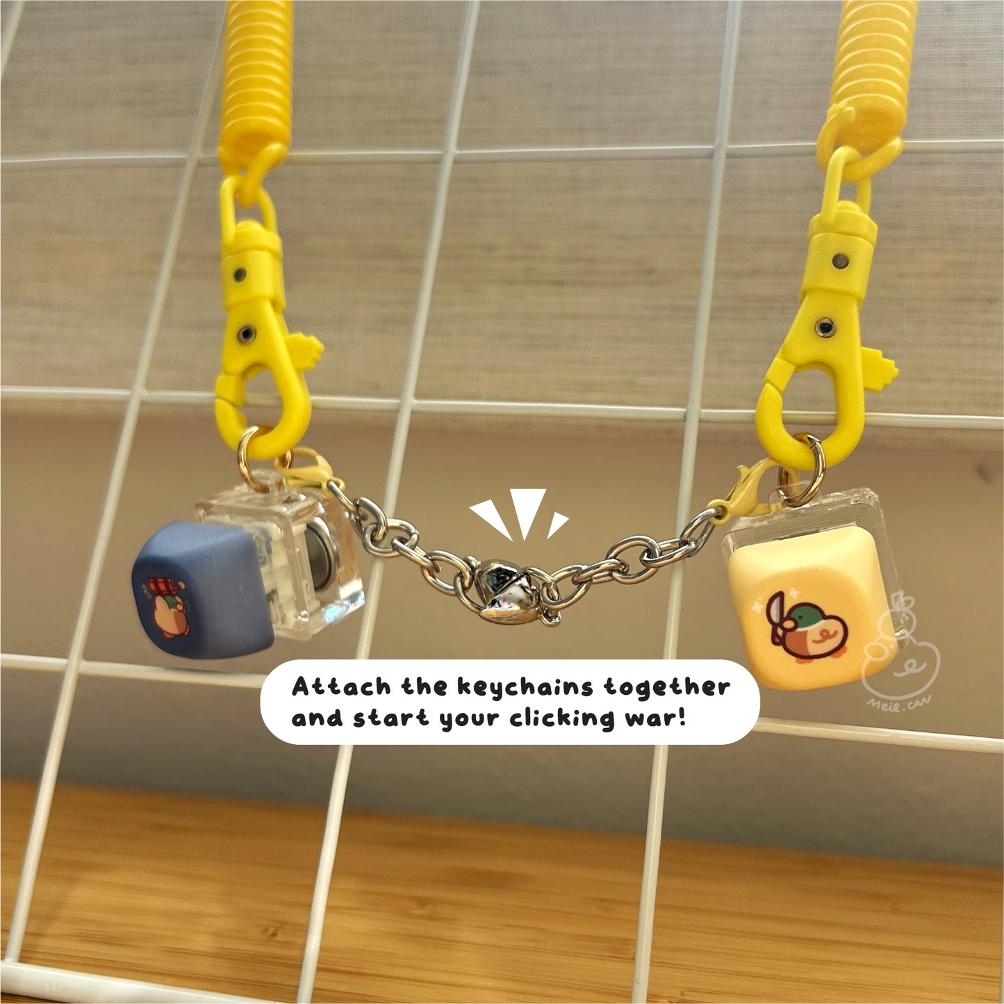 Just Ducks Protecting You - 1 Button RGB Light Clicky Keycap Keychain Blind Bag
