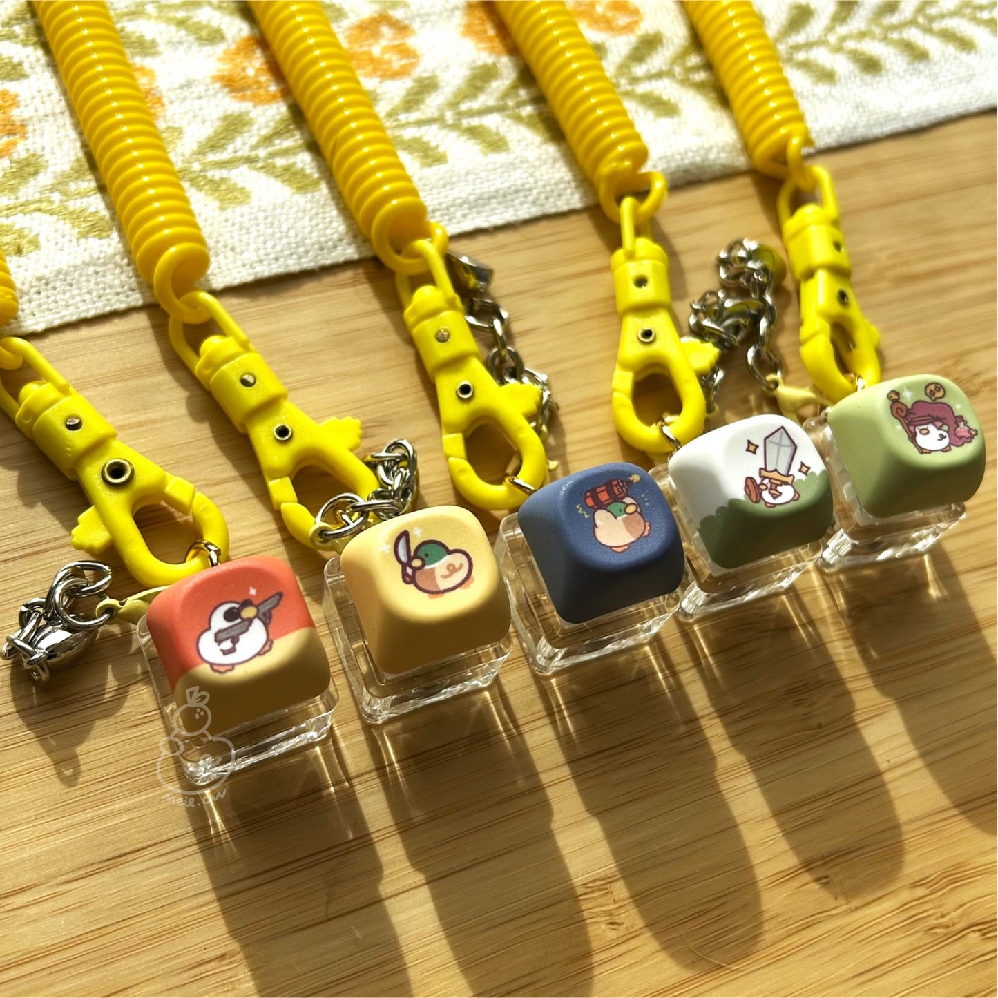 Just Ducks Protecting You - 1 Button RGB Light Clicky Keycap Keychain Blind Bag