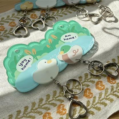 *UPGRADED* Magnetic Acrylic House Key Holder "The Ducks Family" - 2 Duck