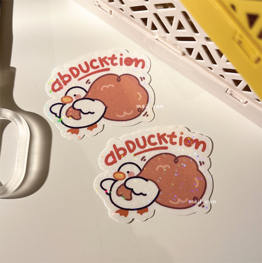 AbDUCKtion Holographic Die Cut Sticker | Funny Duck Sticker