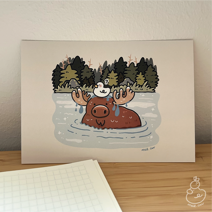 June 2025 rewards - Duckie Membership Ko-fi Archive | Enamel Pin, Artprint, Sticker