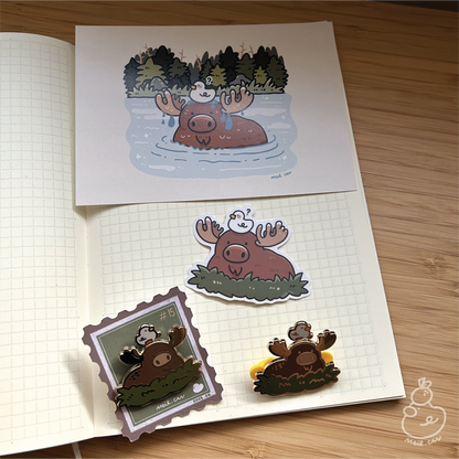 June 2025 rewards - Duckie Membership Ko-fi Archive | Enamel Pin, Artprint, Sticker