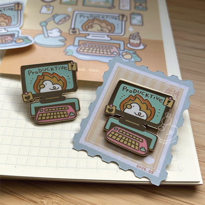May 2025 rewards - Duckie Membership Ko-fi Archive | Enamel Pin, Artprint, Sticker