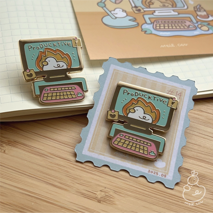 May 2025 rewards - Duckie Membership Ko-fi Archive | Enamel Pin, Artprint, Sticker