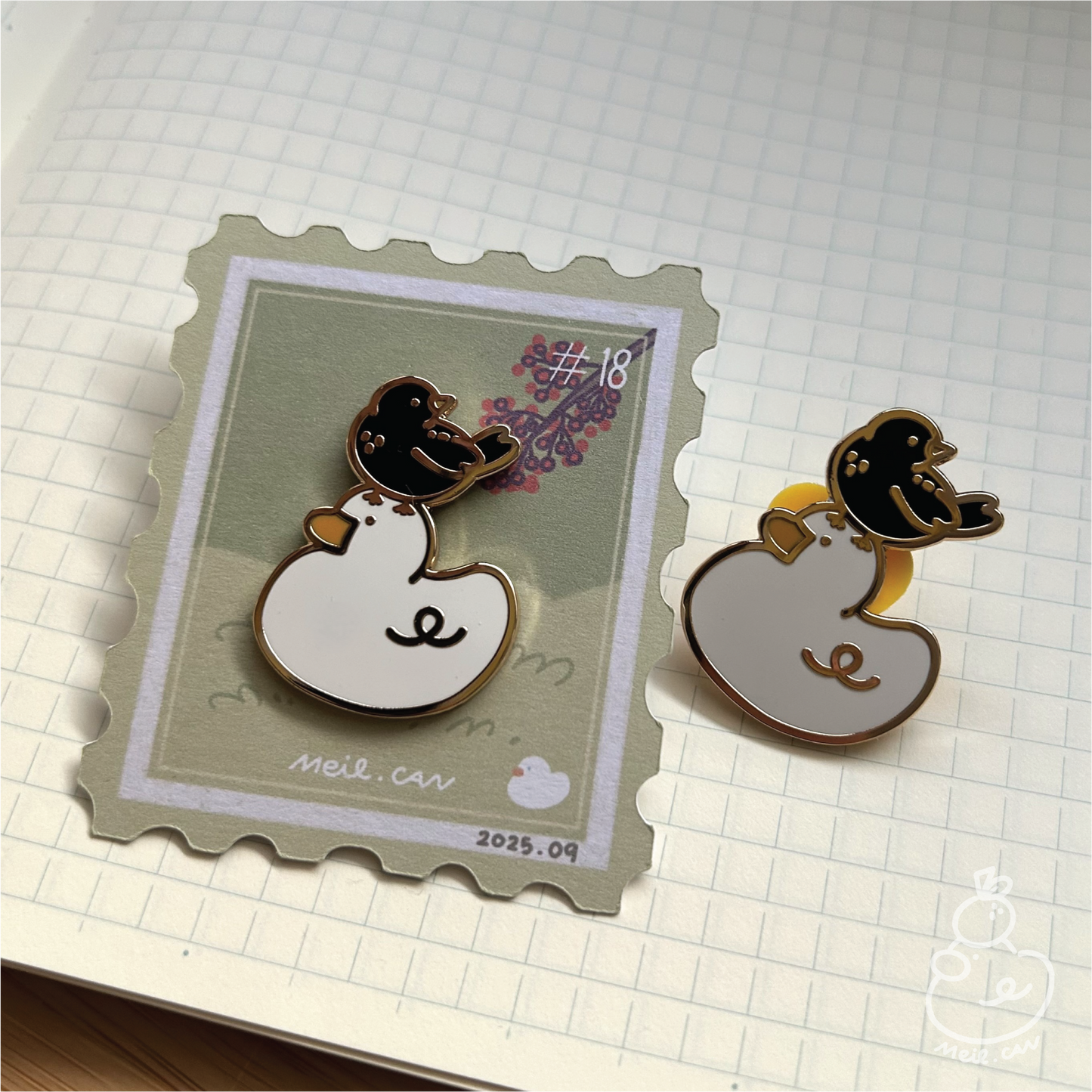 September 2025 rewards - Duckie Membership Ko-fi Archive | Enamel Pin, Artprint, Sticker