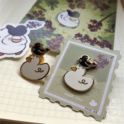 September 2025 rewards - Duckie Membership Ko-fi Archive | Enamel Pin, Artprint, Sticker