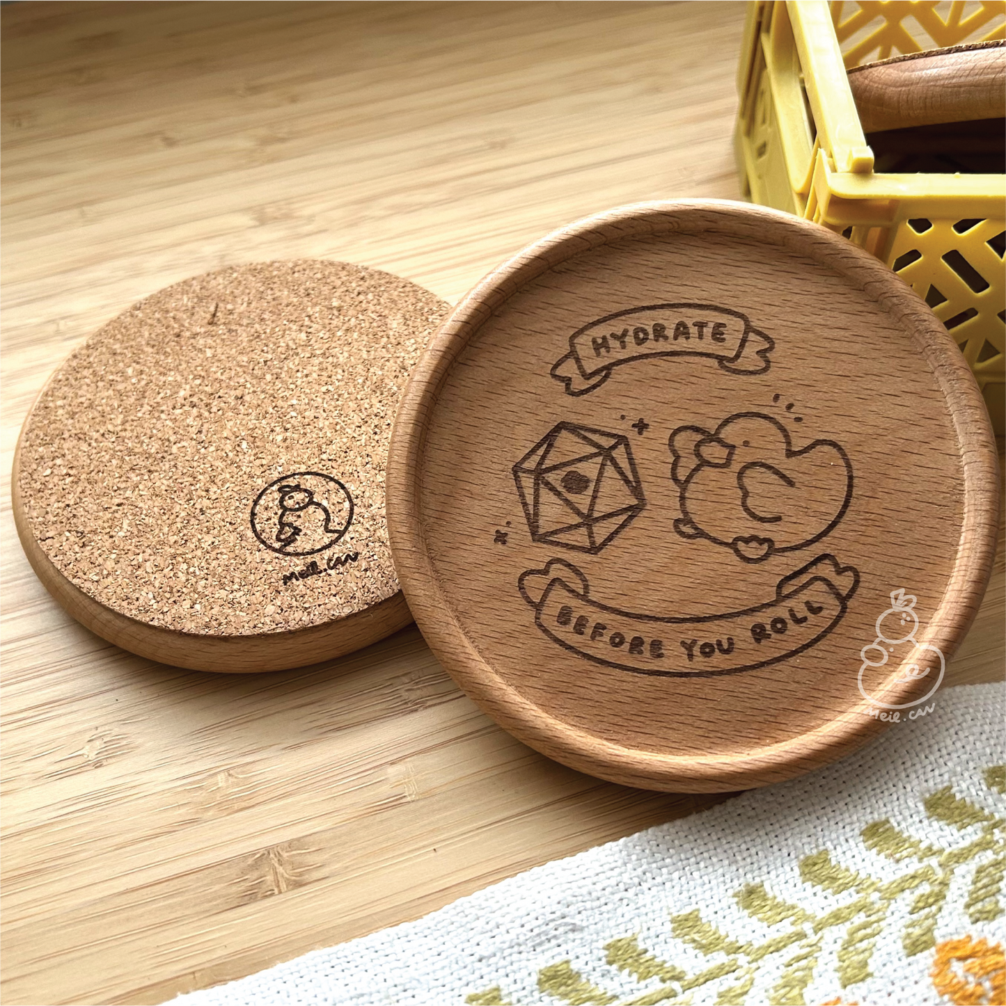 Hydrate Before You Roll | Engraved Wooden Coaster *UPDATED