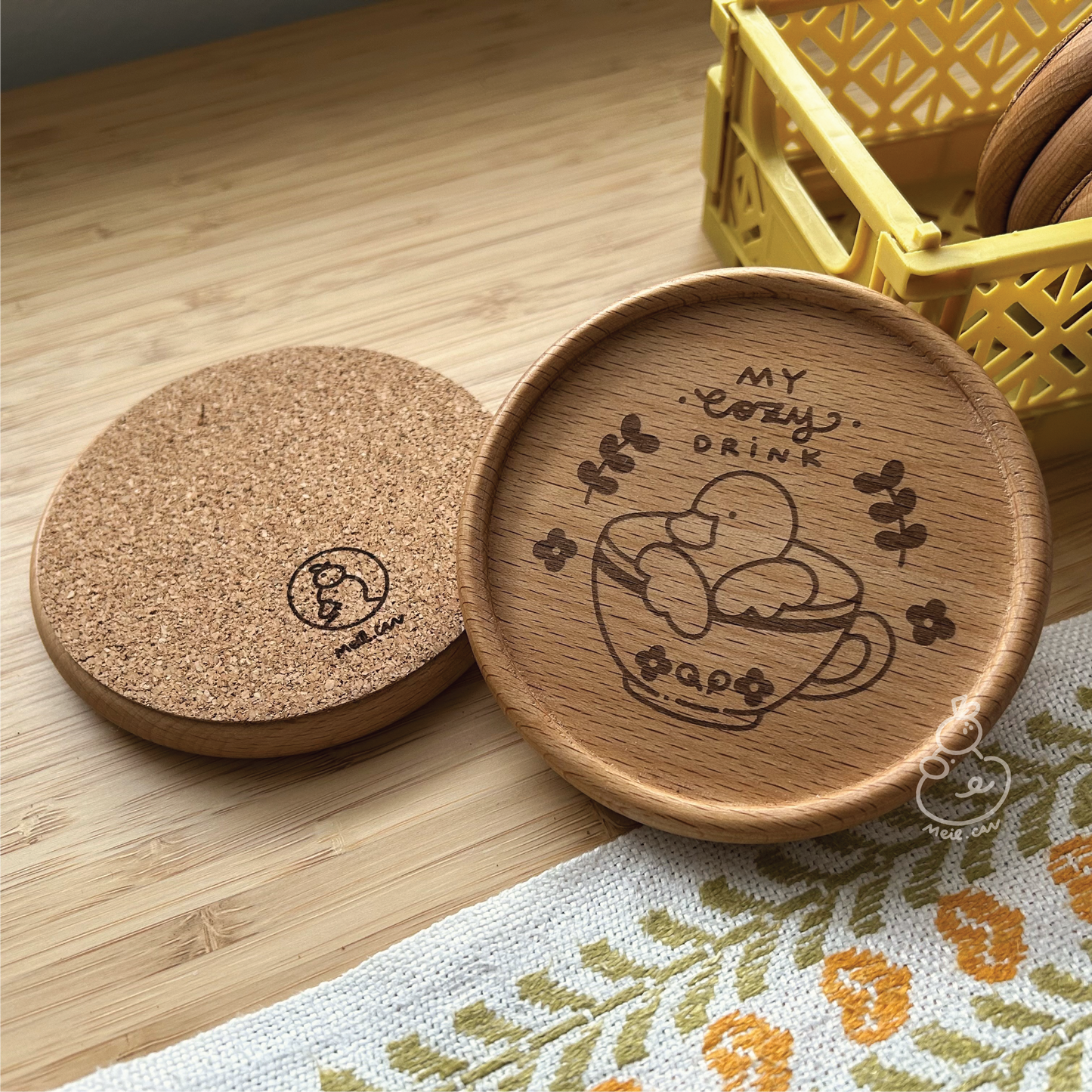My Duckie Cozy Drink | Cozy Drink Engraved Wooden Coaster *UPDATED