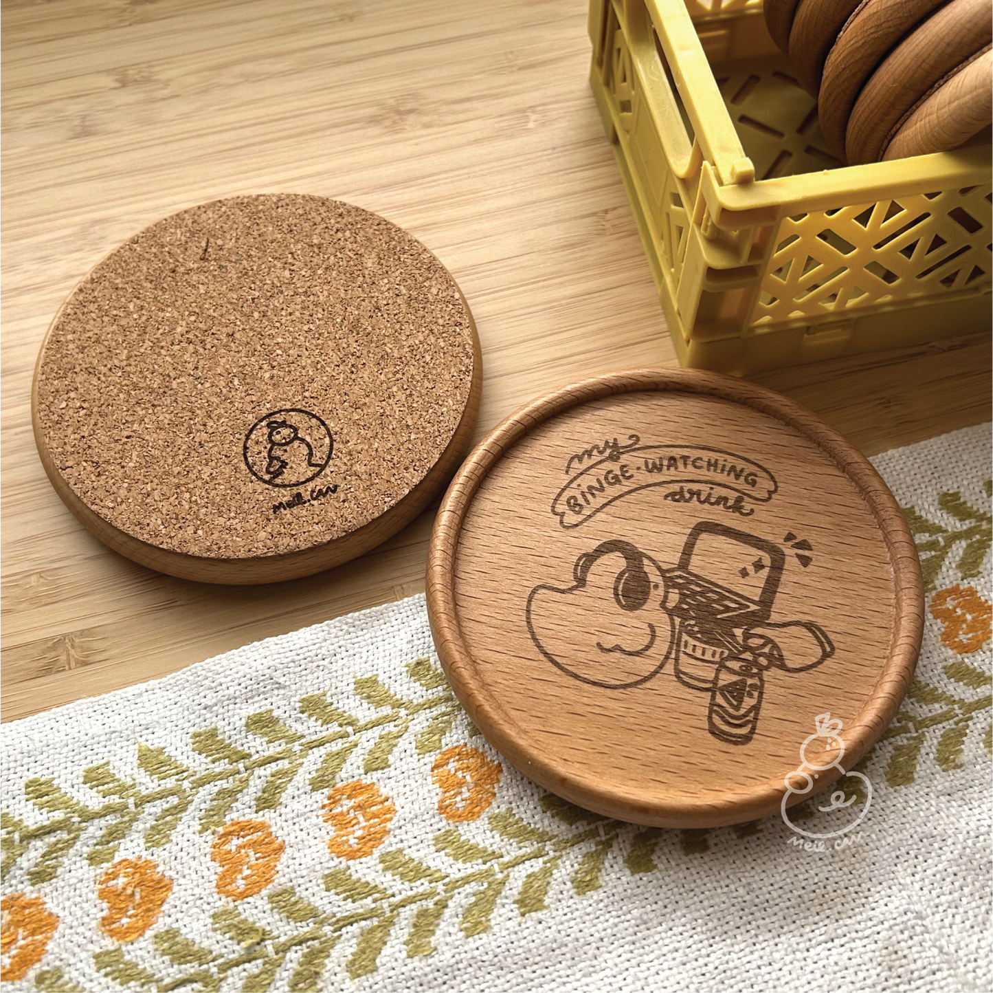My Binge Watching Drink | Movie Lover Engraved Wooden Coaster *UPDATED