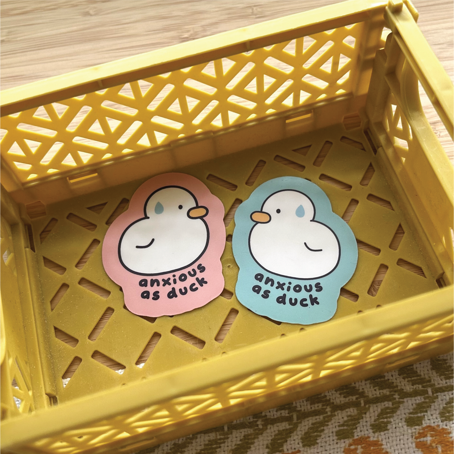 Anxious as Duck - Matte Duck Die Cut Sticker | Cute Sticker