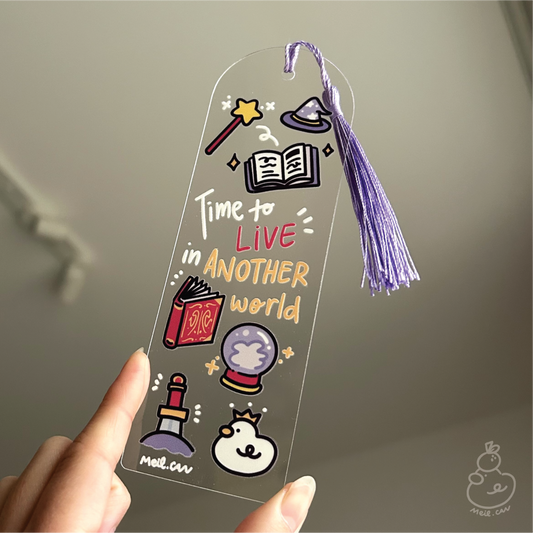 Time to Live in Another World | Acrylic Bookmark with Tassel