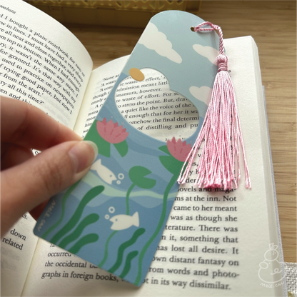 Transparent Duck on the Pond | Acrylic Bookmark with Tassel