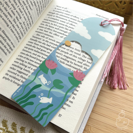 Transparent Duck on the Pond | Acrylic Bookmark with Tassel