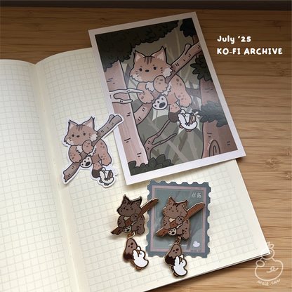 July 2025 rewards - Duckie Membership Ko-fi Archive | Enamel Pin, Artprint, Sticker