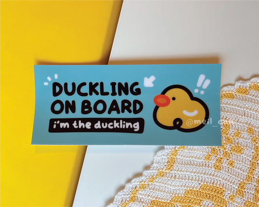 "Duckling on Board" Duck Car Decal Bumper Sticker | Heavy Duty Stickers