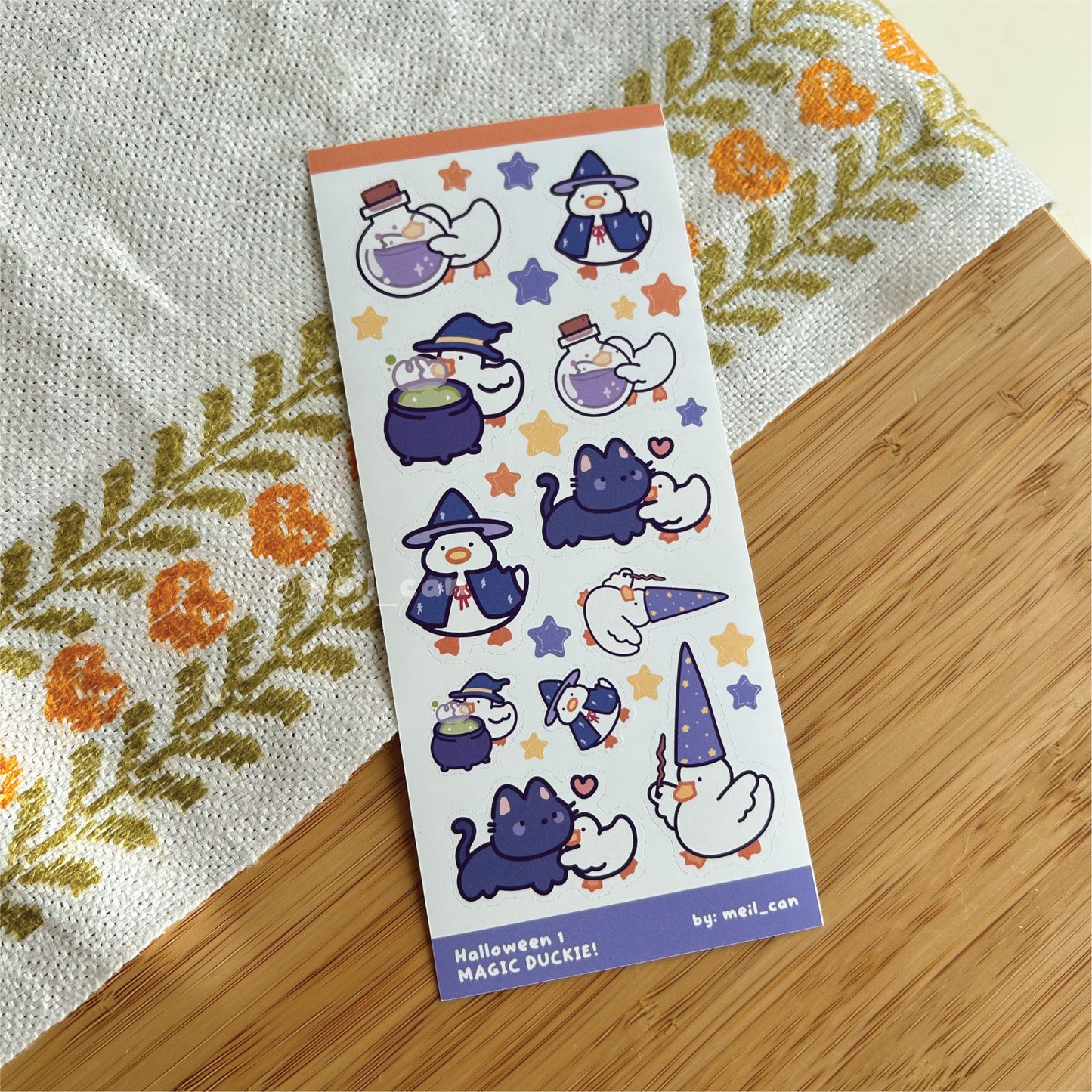 Halloween with Duckie Sticker Sheets - Duck Sticker Sheet