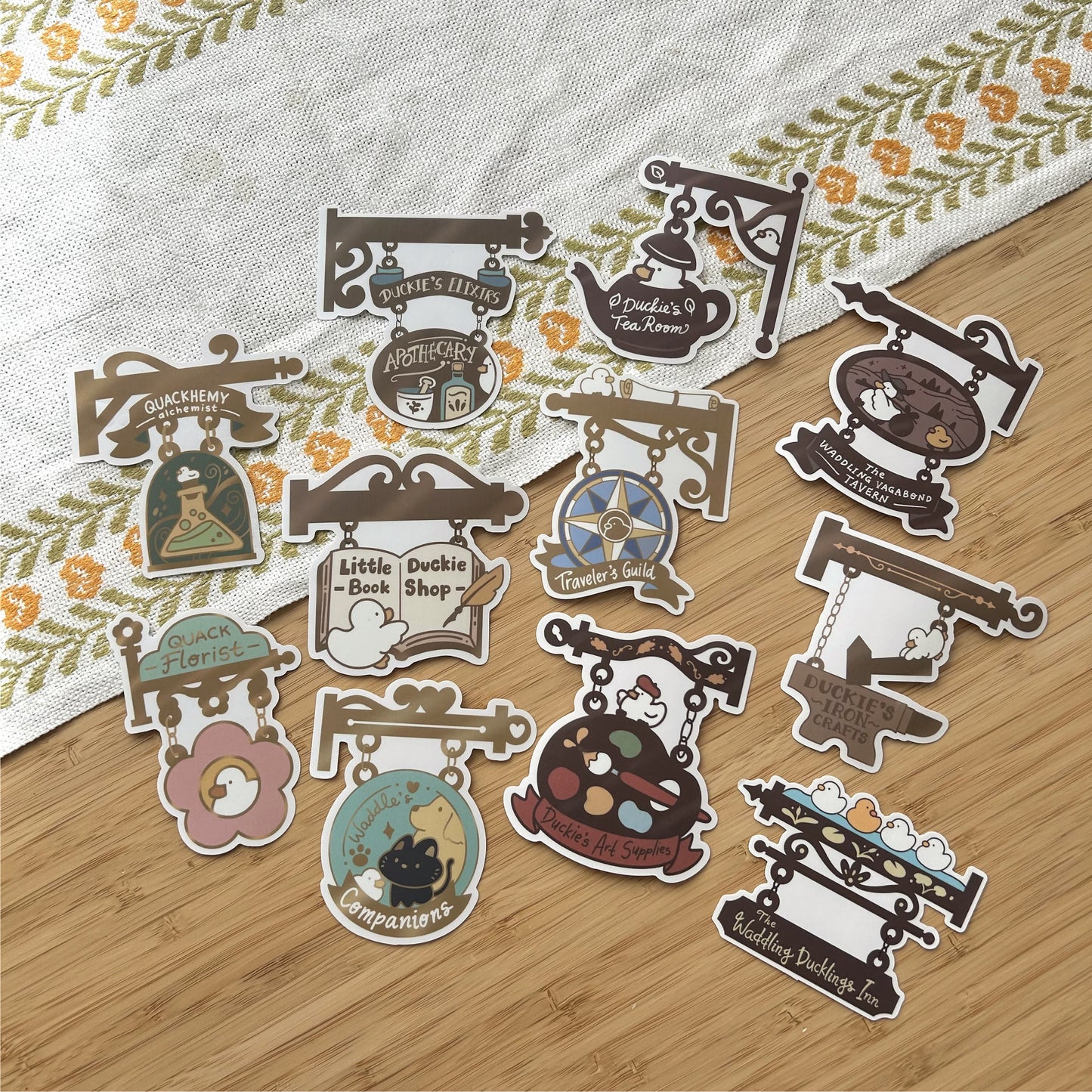 Vintage Shop Signs - Transparent Clear Die Cut Sticker - Part of Kickstarter Campaign