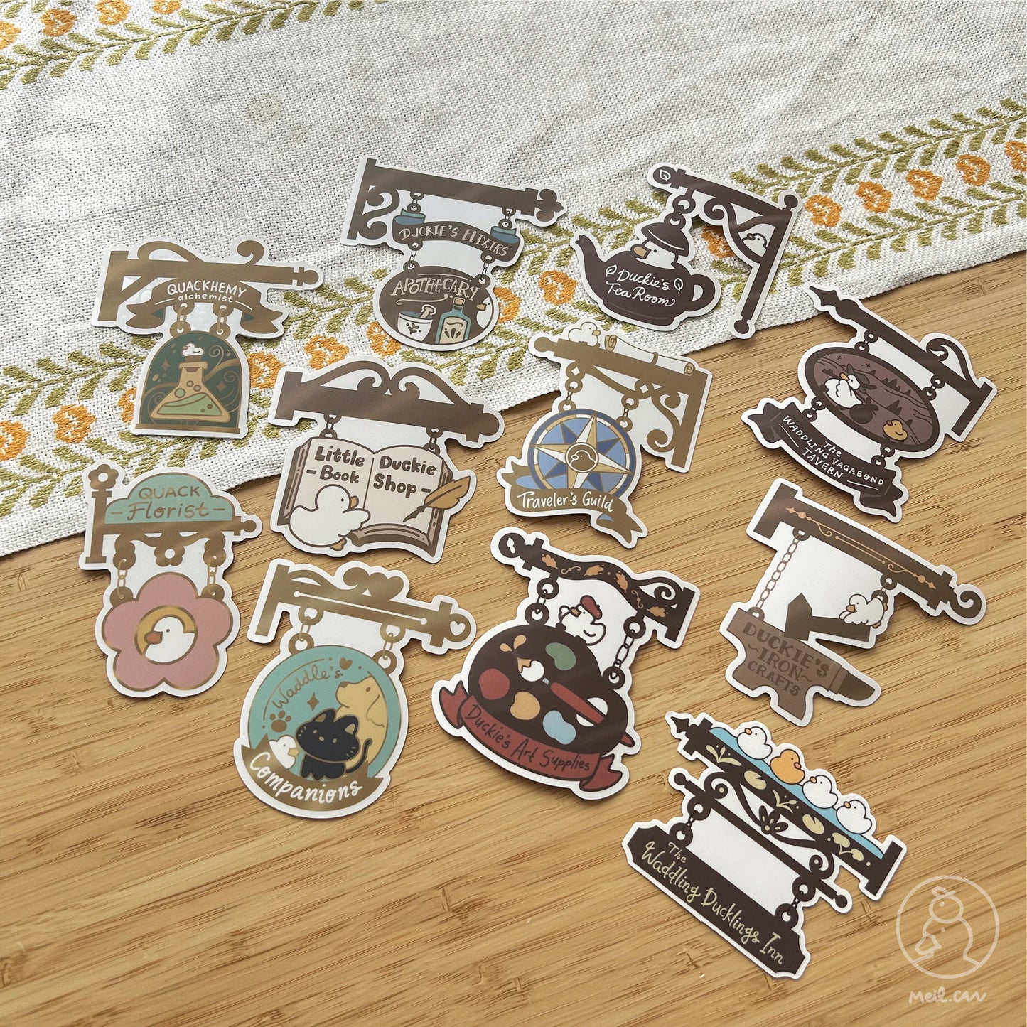 Vintage Shop Signs - Transparent Clear Die Cut Sticker - Part of Kickstarter Campaign