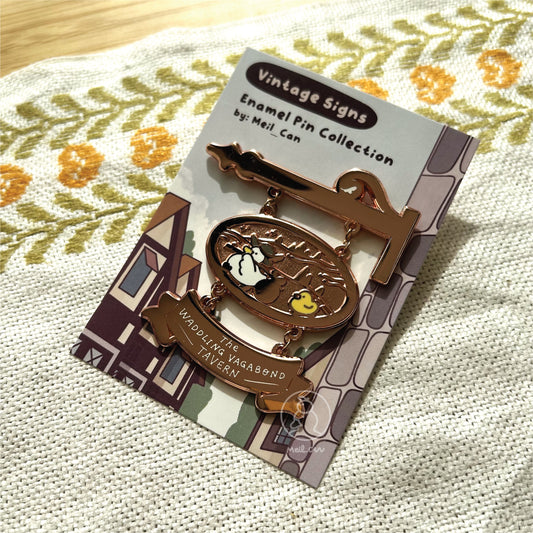 The Waddling Vagabond - Vintage Signs Enamel Pin