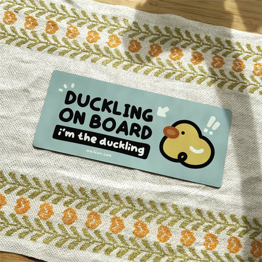 "Duckling on Board" Duck Car Decal Bumper Magnet | Magnetic Deco