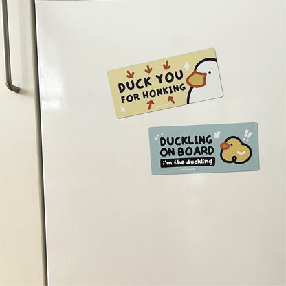 "Duck You For Honking" Duck Car Decal Bumper Magnet | Magnetic Deco