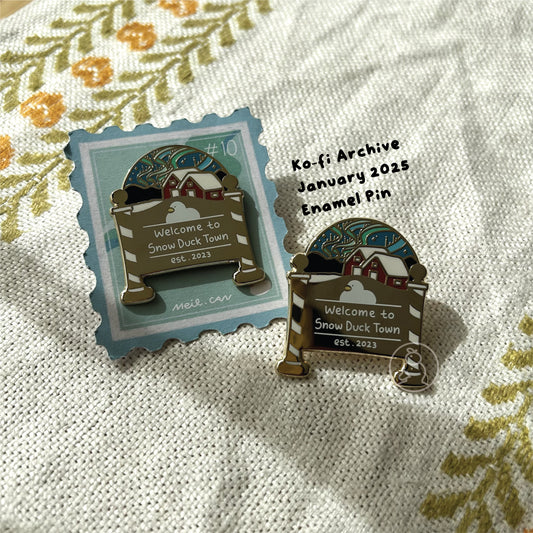 January 2025 Enamel Pin - Duckie Membership Ko-fi Archive