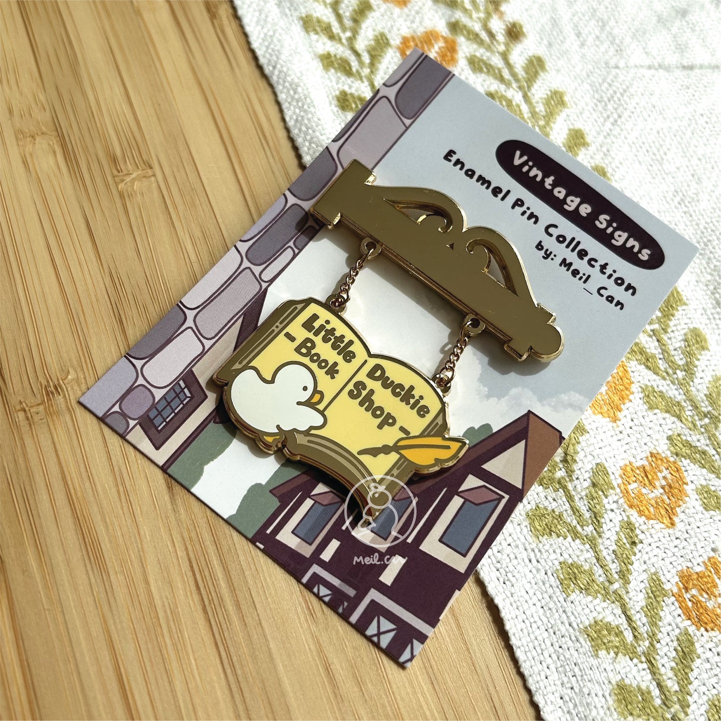 Little Duckie's Book Shop - Vintage Signs Enamel Pin
