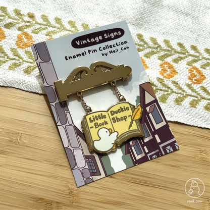 Little Duckie's Book Shop - Vintage Signs Enamel Pin