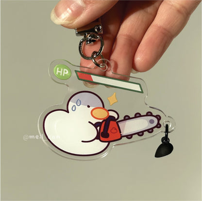 Couple / Bestie Keychain "Duckie Vs Duckie" - Duck Magnetic Acrylic Keychain